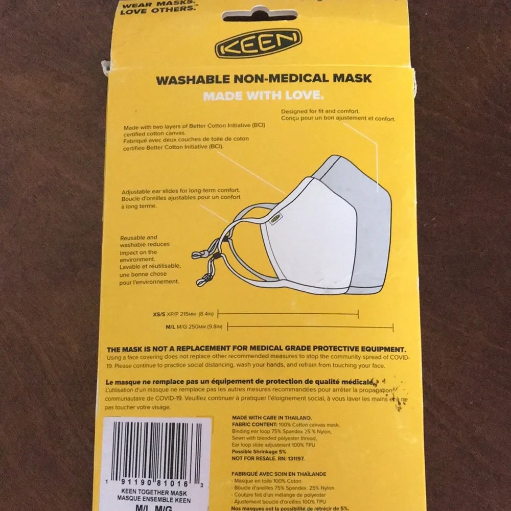 Keen NEW in Package 2 M/L Watercress Green Pair of Washable Reusable Face Masks